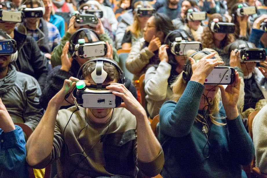 Viewing the virtual reality film Collisions at the 2016 Sundance Film Festival