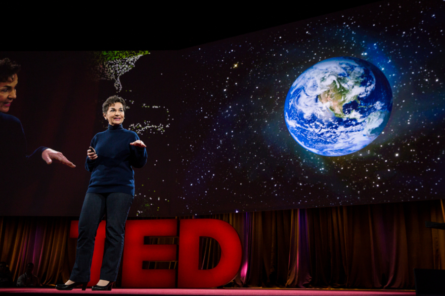 Christiana Figueres speaks on climate change at the TED2016 conference in Vancouver