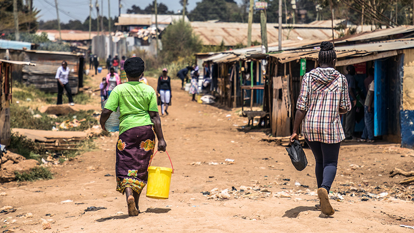 Water transport on a Nairobi street in a low-income community | image | Brian Otieno