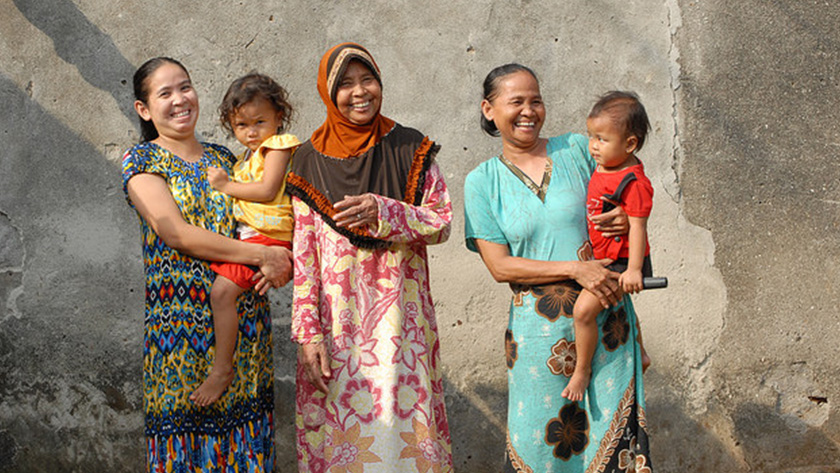A photos of Indonesian families who have benefited from water.org initiatives