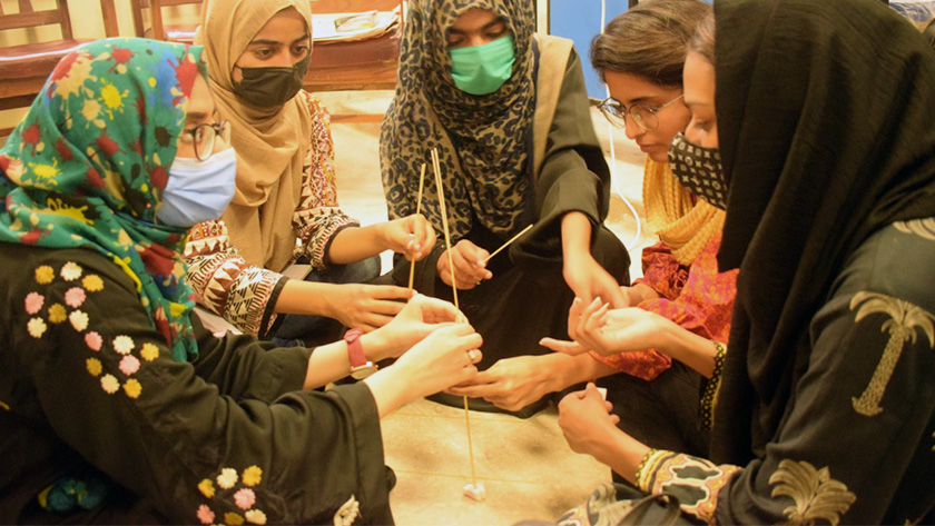 The Accountability Lab Pakistan team is working with students at the University of Karachi on creative methods for conflict resolution in their communities.