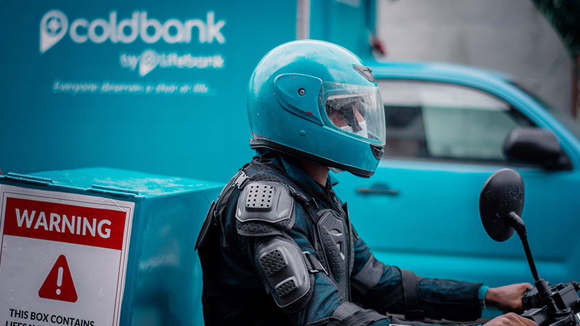 LifeBank delivery driver en route to a location (LifeBank)